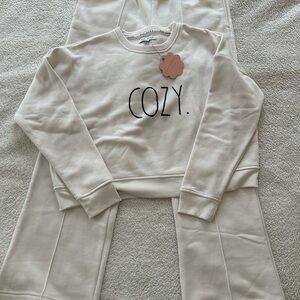 Rae Dunn Cream "COZY." Sweatshirt Set
